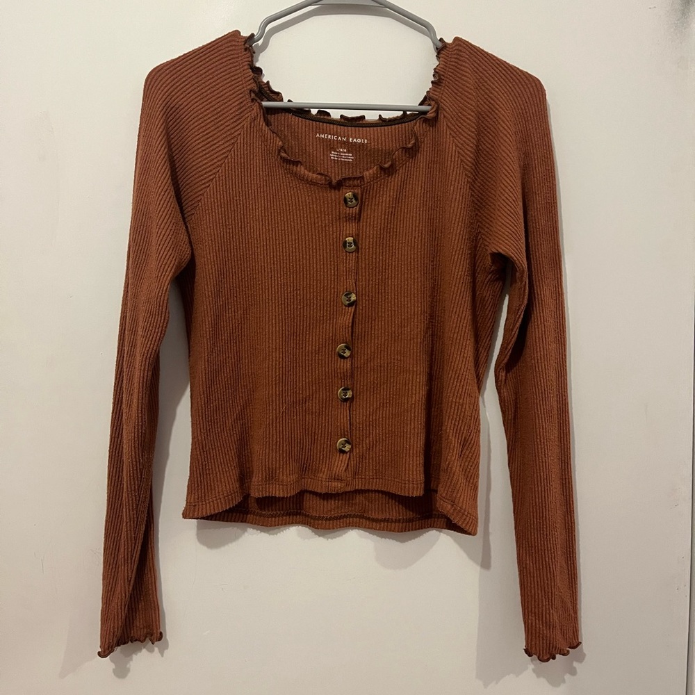 Rusty brown long sleeve top